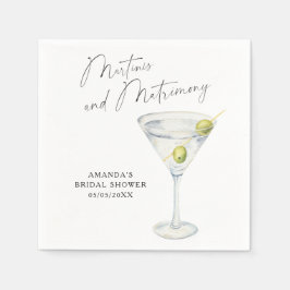 Martinis and Matrimony ブライダルシャワー スタンダードカクテルナプキン