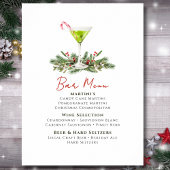 Martinis and Mistletoe Holiday Party Bar Menu ポスター