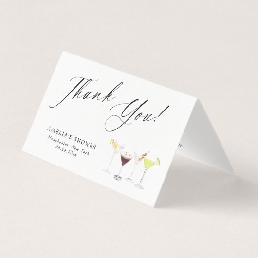 Martinis & Matrimony Bridal Shower Thank You (正面)