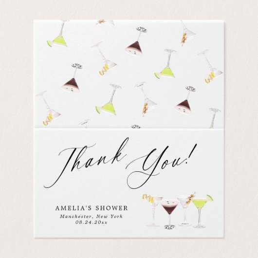 Martinis & Matrimony Bridal Shower Thank You (外部フラット)