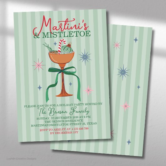 Martini's & Mistletoe クリスマスカクテルイベント 招待状