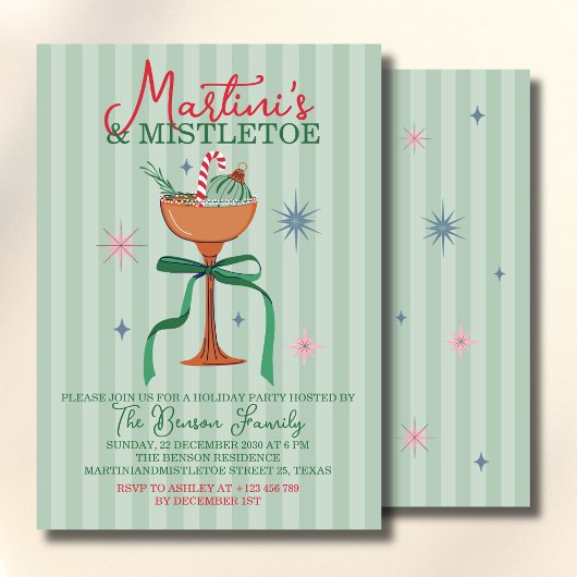 Martini's & Mistletoe Christmas Cocktail event 招待状