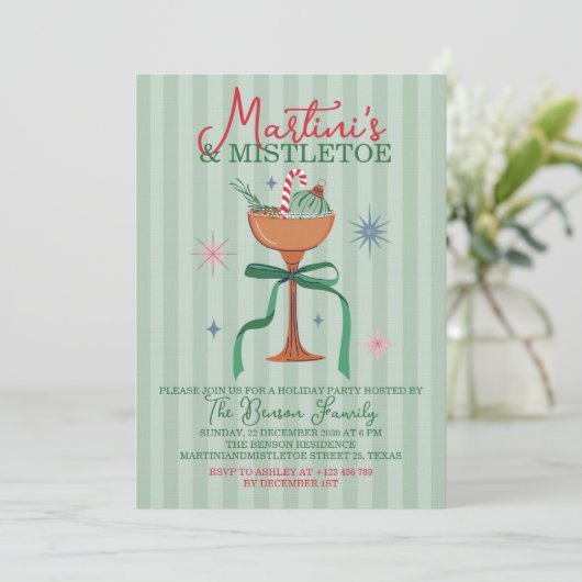 Martini's & Mistletoe Christmas Cocktail event 招待状 (スタンド正面)