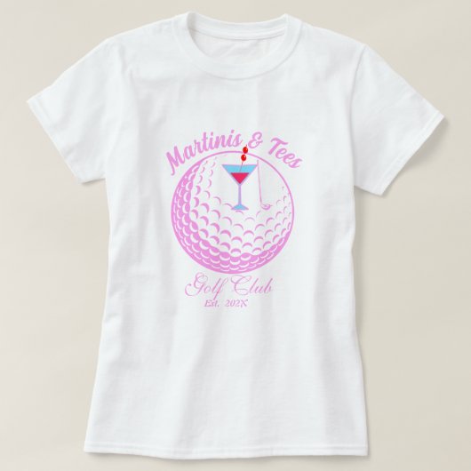 Martinis & Teesゴルフシャツ – レディースかわいいトップ Tシャツ (デザイン正面)