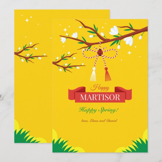 Martisorグリーティングカード (正面/裏面)