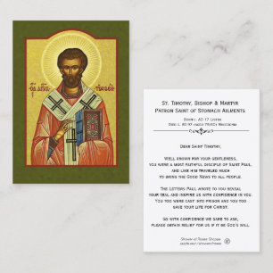 Martyr Prayer Holy Card St.テモテの司教 名刺