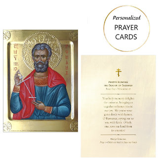 Martyr Romanus Deacon of Caesarea Prayer Card プレイスカード