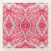 Martyrdom Abstract Red White Watercolor Art ガラスコースター (正面)