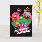 Marvel Avengers Valentines Emble  カード (黄色い花)