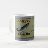 Marvel brand Alaska sockeye salmon label mug コーヒーマグカップ (正面左)