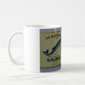 Marvel brand Alaska sockeye salmon label mug コーヒーマグカップ (左)