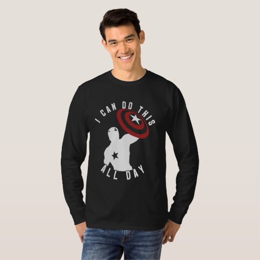 Marvel Captain America I Can Do This Day SIlho Tシャツ (正面フル)