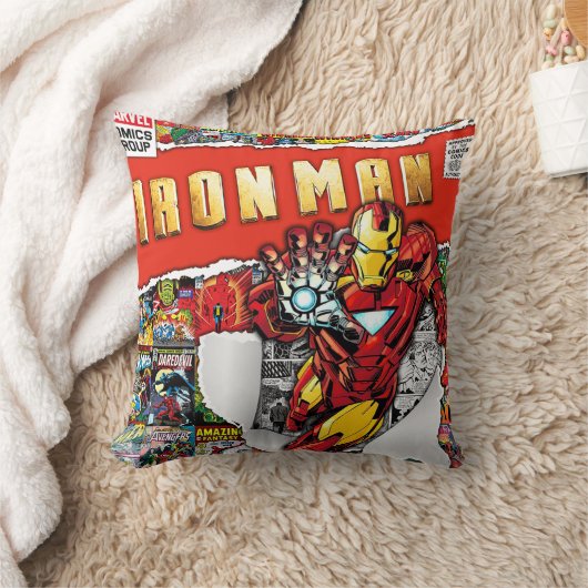 marvel comics  iron man Throw Pillow クッション (ブランケット)