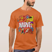 Marvel Sketch retro Tシャツ (正面)