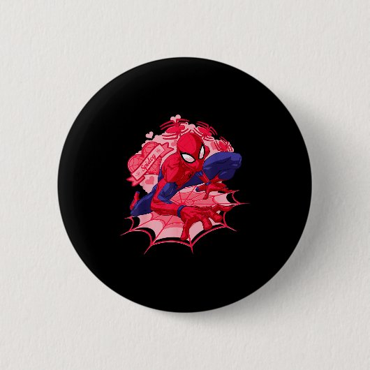 Marvel Spider-man Hearts Valentines Day 缶バッジ (正面)