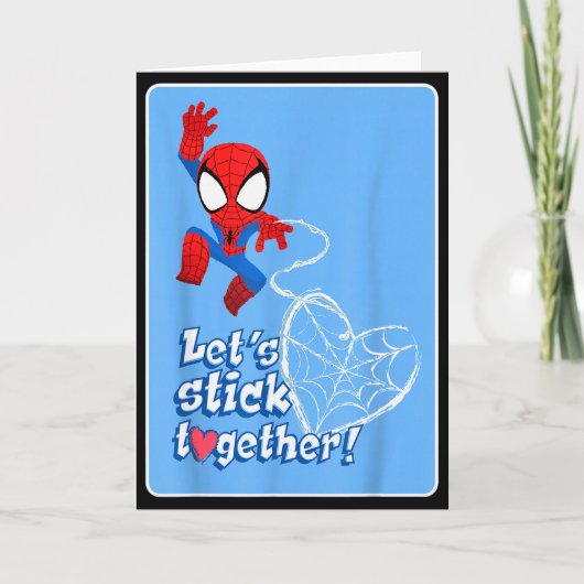 Marvel Spider-man Lets Stick Together Valentine Ca カード (正面)