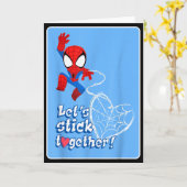 Marvel Spider-man Lets Stick Together Valentine Ca カード (黄色い花)