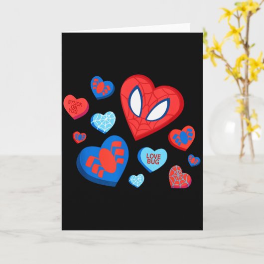 Marvel Spider-man Spidey Hearts Valentines Day  カード (黄色い花)