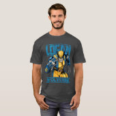 Marvel Wolverine Classic Logan Retro Comic Logo gi Tシャツ (正面フル)