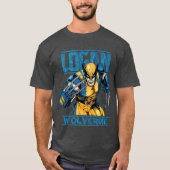 Marvel Wolverine Classic Logan Retro Comic Logo gi Tシャツ (正面)