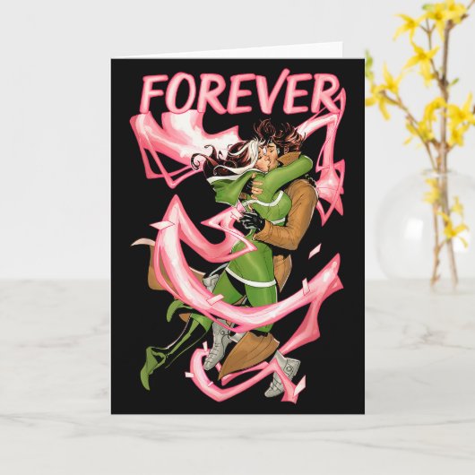 Marvel X-men Rogue And Gambit Forever Kiss Valenti カード (黄色い花)
