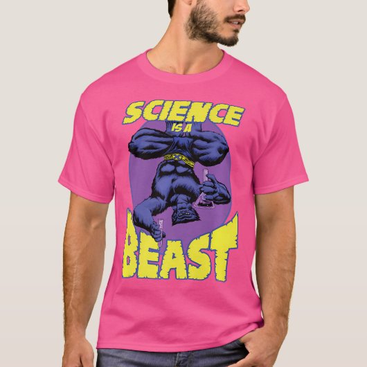 Marvel X-Men Science Is A BeastレトロDr. Mcoy Po Tシャツ (正面)