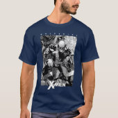 Marvel XMen Wolverine Black White Comic Panel frie Tシャツ (正面)