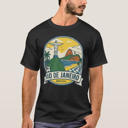 Marvelous City: Rio Skyline, Beach & Football Tシャツ (正面)