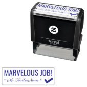 "MARVELOUS JOB!" +先生名ラバースタンプ セルフインキングスタンプ (インサイチュ)