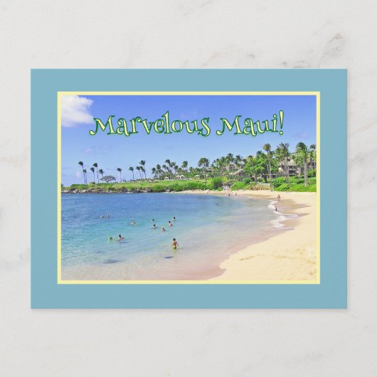 MARVELOUS MAUI/ヤシ並木ビーチはがき ポストカード (正面)