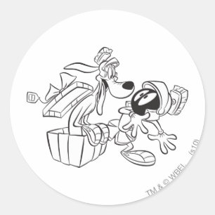 MARVIN THE MARTIAN™とK-9ギフトサプライズ ラウンドシール