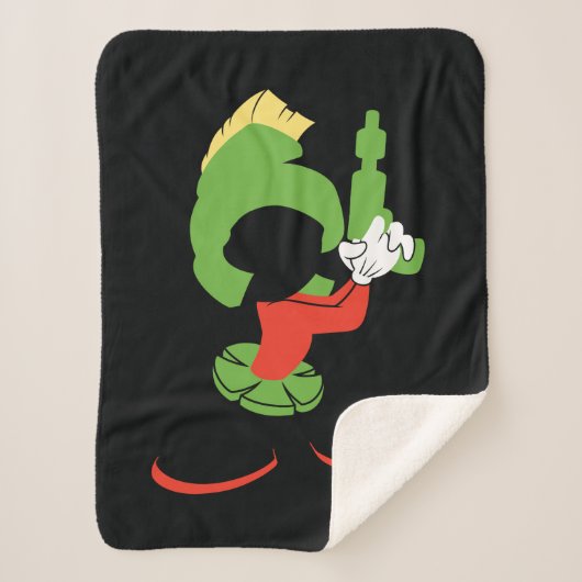 MARVIN THE MARTIAN™シルエットとレイガン シェルパブランケット (正面)