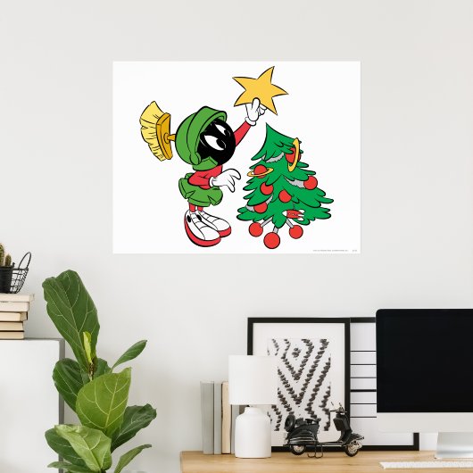 MARVIN THE MARTIAN™星を木に置く ポスター (ホームオフィス)