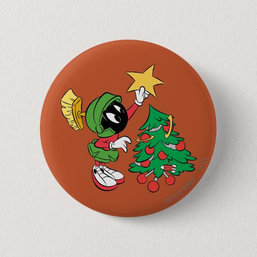 MARVIN THE MARTIAN™星を木に置く 缶バッジ (正面)