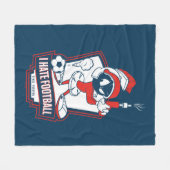 MARVIN THE MARTIAN™ "I Hate Football" Graphic フリースブランケット (正面(横))