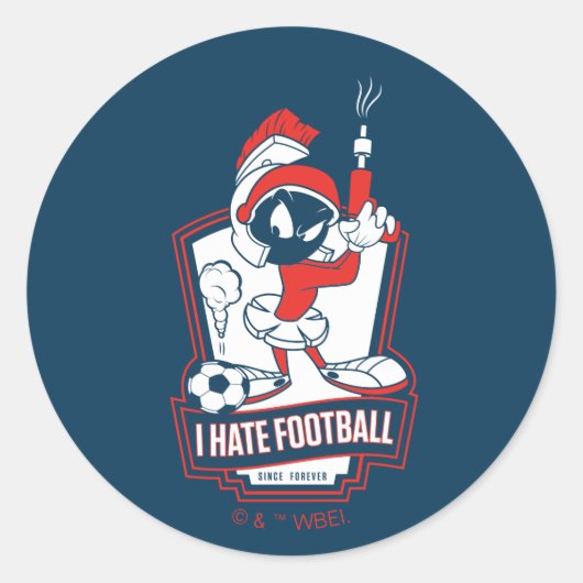MARVIN THE MARTIAN™ "I Hate Football" Graphic ラウンドシール (正面)
