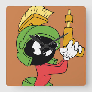 Marvin The Martian™ Ready With Laser(火星のレーザー対応) スクエア壁時計