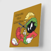 MARVIN THE MARTIAN™ Recliningとレーザー スクエア壁時計 (傾斜)