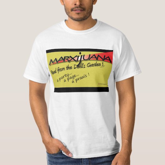 Marxijuana: 悪魔の庭からの読書! tシャツ (正面)