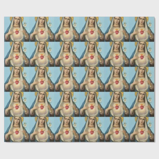 Maryの汚れなきハートOur Ladyの宗教的なイメージ ラッピングペーパー (フラット)