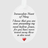 Maryの汚れのないハート – 背面を参照 オーナメント (裏面)