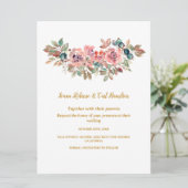 MARYウォーターカラーバラエメラルドグリーン結婚ズ 招待状 (スタンド正面)