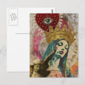 Mary and Angel Mixed Media Collage ポストカード (正面/裏面)