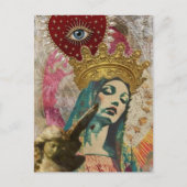 Mary and Angel Mixed Media Collage ポストカード (正面)