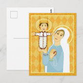 Mary and Jesus modern Catholic icon ポストカード (正面/裏面)