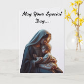 Mary And Jesus Mother's Day Greeting Card カード (黄色い花)