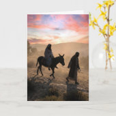 Mary and Joseph Traveling To Bethlehem カード (黄色い花)