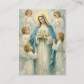 Mary Angels Catholic Funeral Memorial Holy Card - 名刺 (正面)