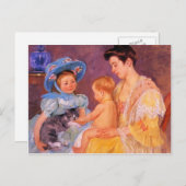 Mary Cassatt遊 - Children's a Cat ポストカード (正面/裏面)