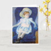 Mary Cassatt青い椅子に座った少女 カード (黄色い花)